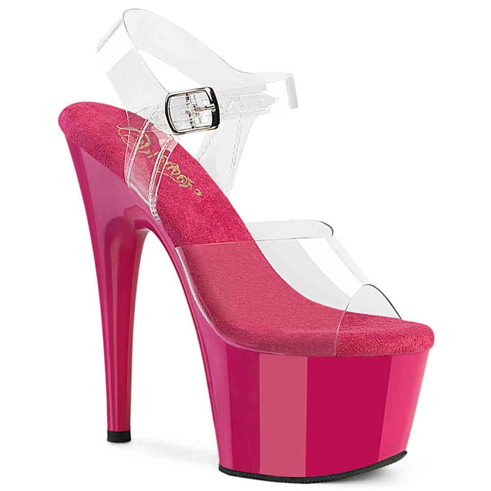 Pleaser - ADORE708 Sandale à bride à la cheville - Transparent/Rose Product image